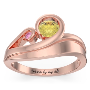 Personalized Swirling Promise Ring in Rose Gold