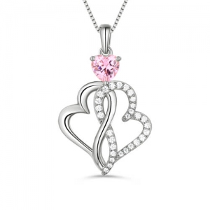 Custom Twist Hearts Infinity Love Necklace Sterling Silver