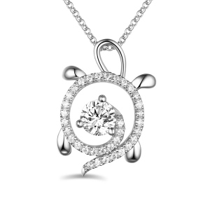 Personalized Sterling Silver Sea Turtle Necklace