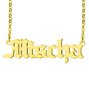 Customized Old English Name Necklace 18k Gold Plated