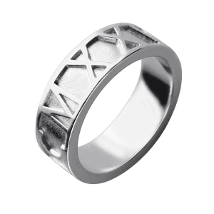 Customized Sterling Silver Roman Numeral Band Rings