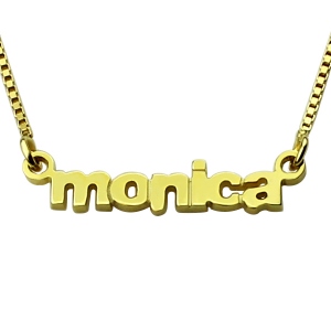 Customized Small Lowercase Name Necklace in Gold