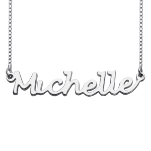 Sterling Silver Necklace with Recognizable Handwriting Names 