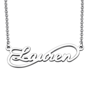 Unique Knot Style Name Necklace Sterling Silver