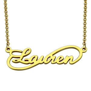 Unique Infinity Style Name Necklace Gold Plated Silver