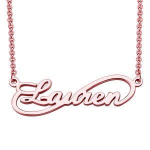 Customized Unique Infinity Style Name Necklace In Rose Gold