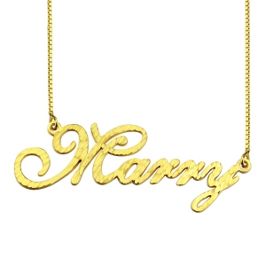 CNC Cursive Style Name Necklace Gold Plated Silver