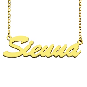 Guld personlig namnhalsband "Sienna"