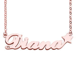 Rose Gold Sex And The City Name Necklace With Star