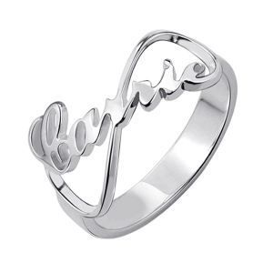 Personlig Infinity-typskyltring Carrie Style Sterling Silver