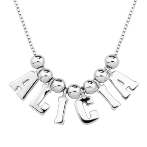 Personalized Letters & Name Necklace Sterling Silver