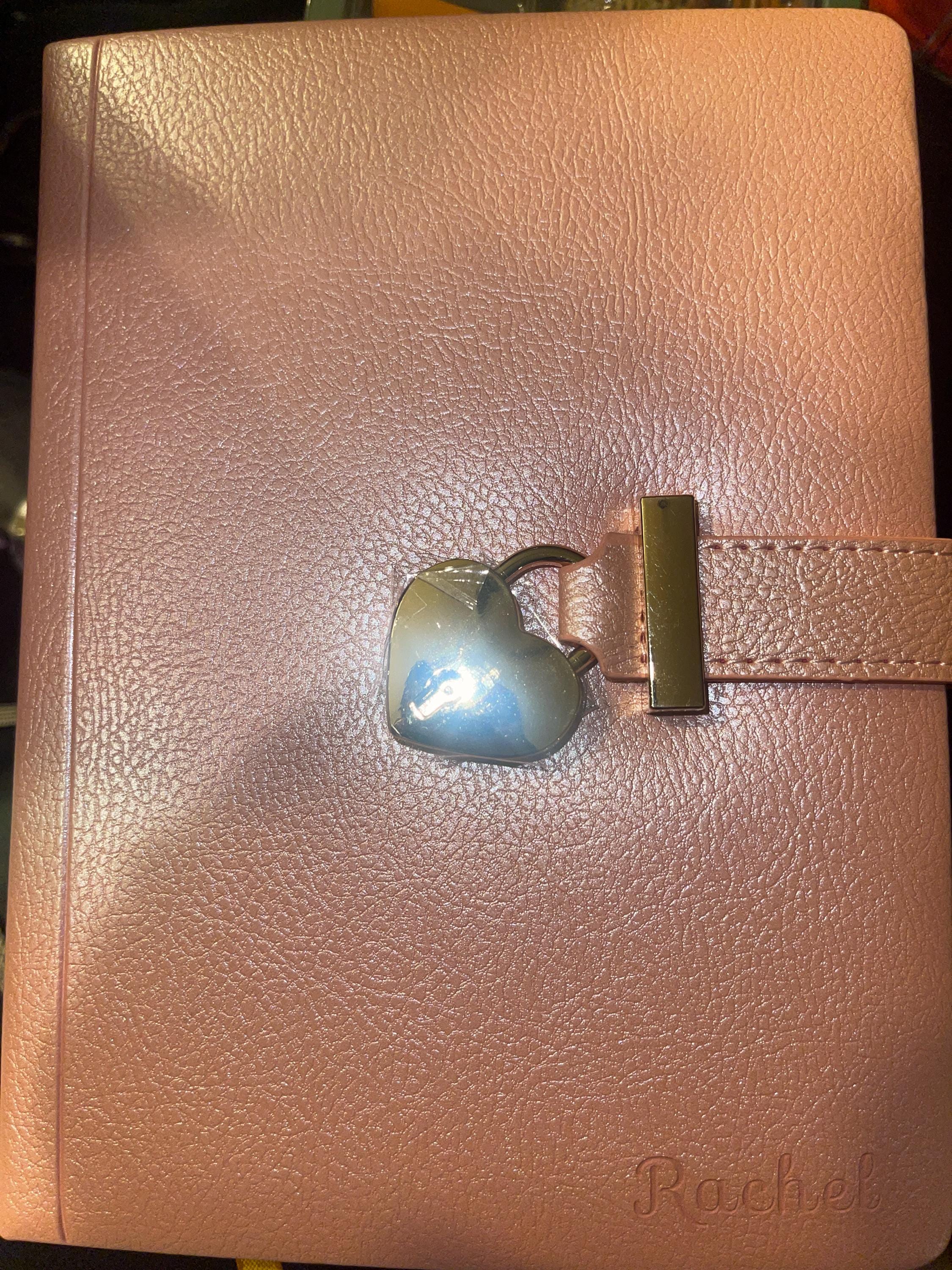 Engraved Journal with Lock and Key: Personalized Leather Diary, Gift Box
