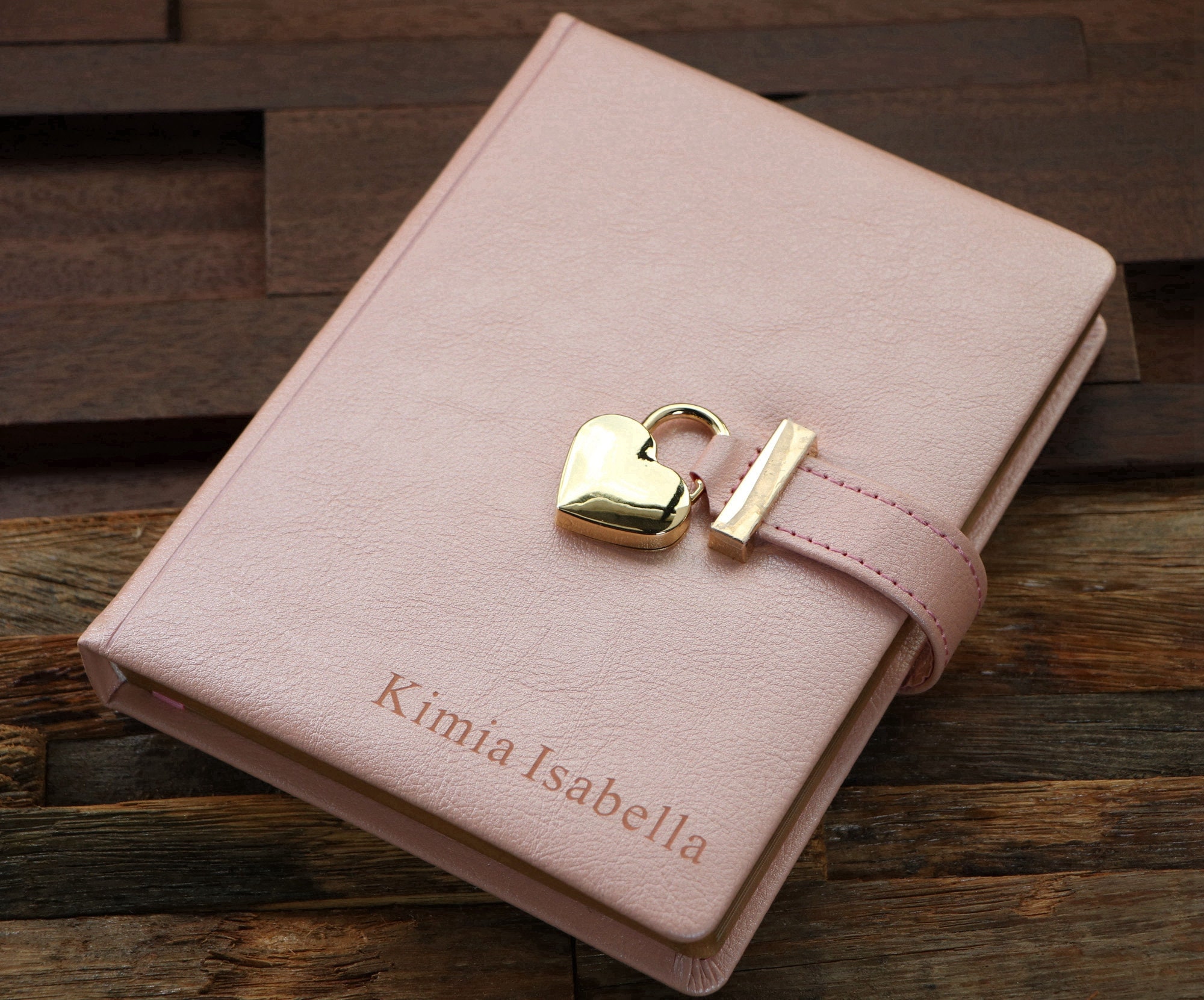 Engraved Journal with Lock and Key: Personalized Leather Diary, Gift Box