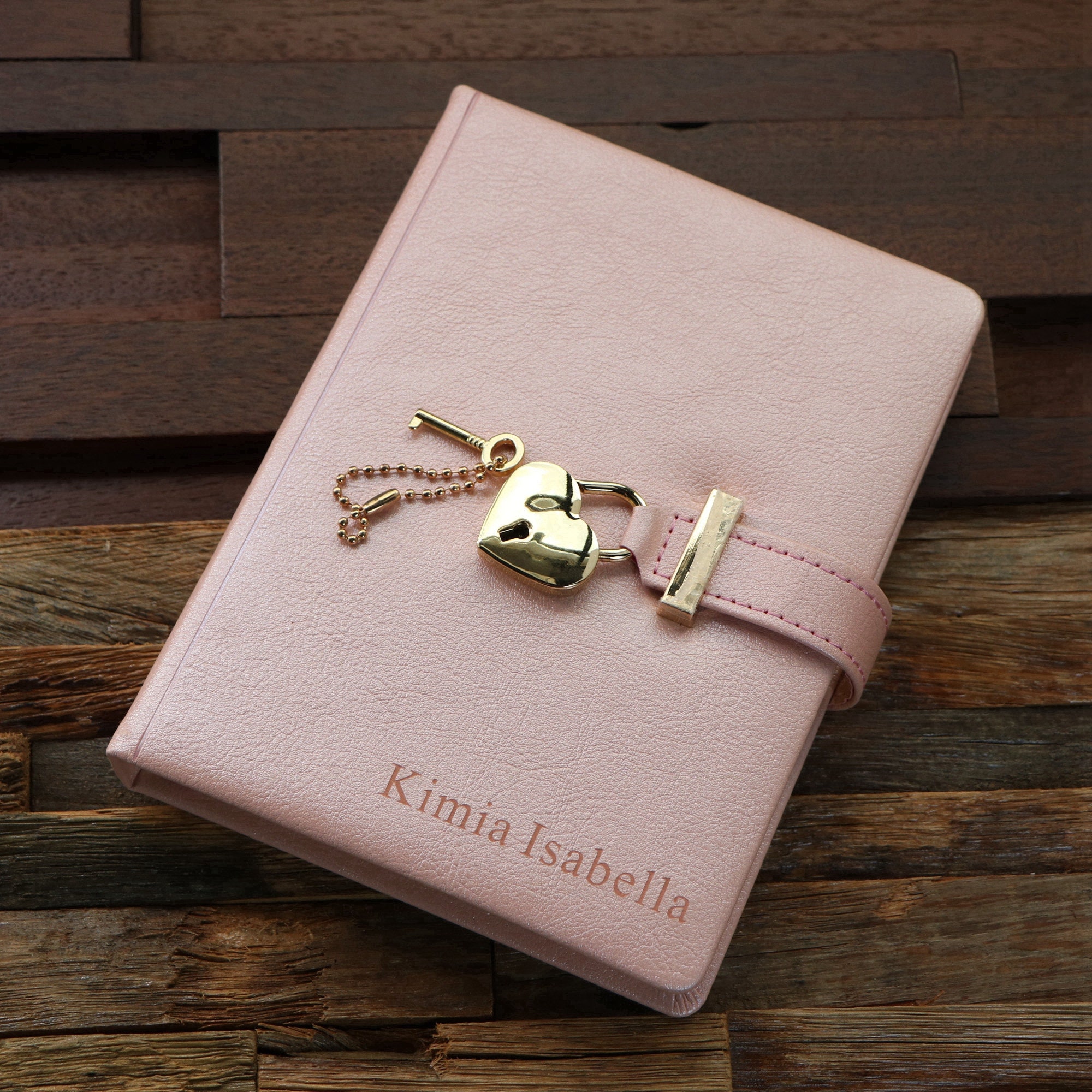 Engraved Journal with Lock and Key: Personalized Leather Diary, Gift Box