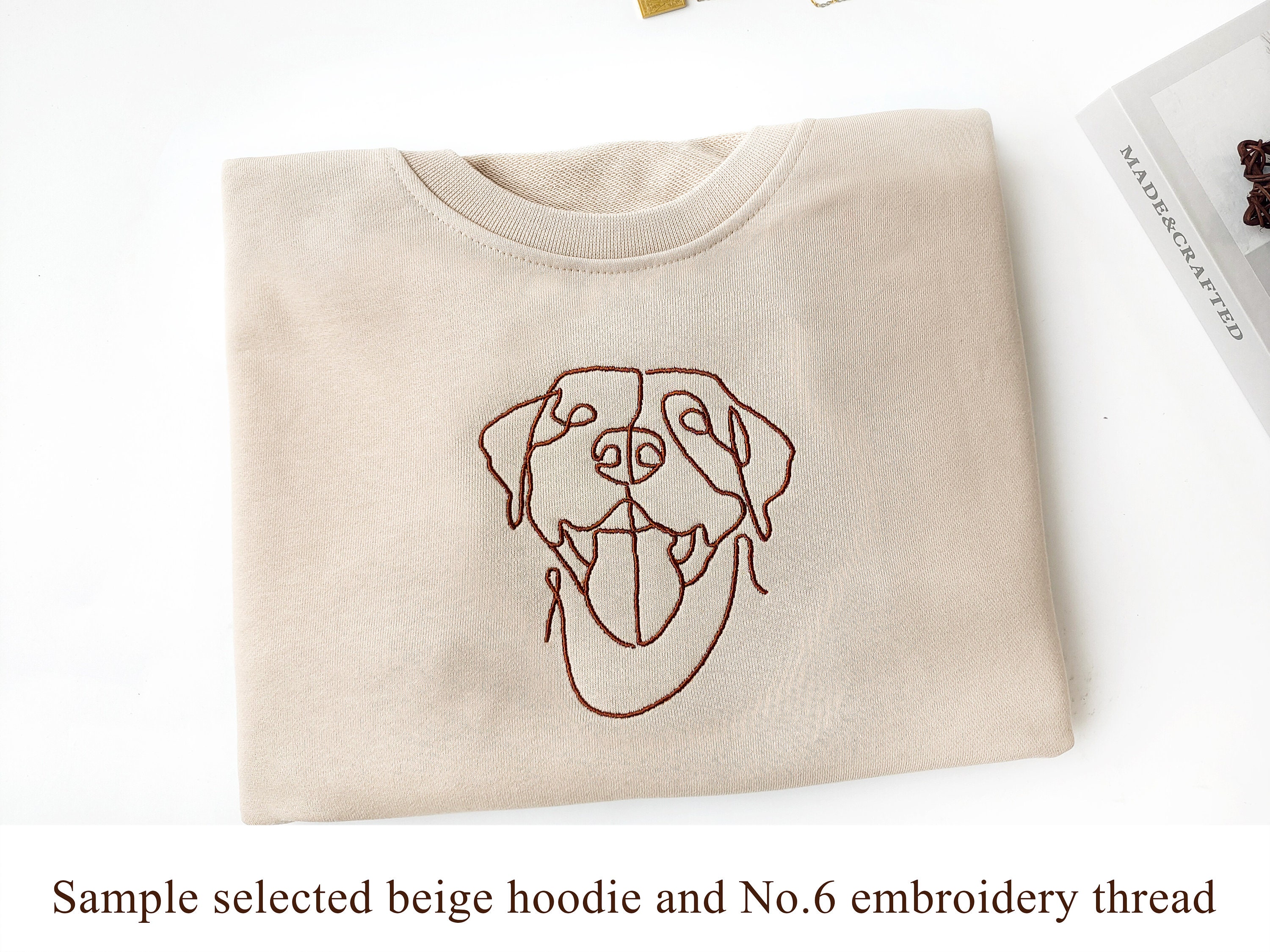 Custom Embroidered Dog Hoodie,Personalised one-line Pet Sweatshirt,Dog Mom Sweater,Cat Sweater,Custom Gifts For Dog Owners,Father's Day Gift