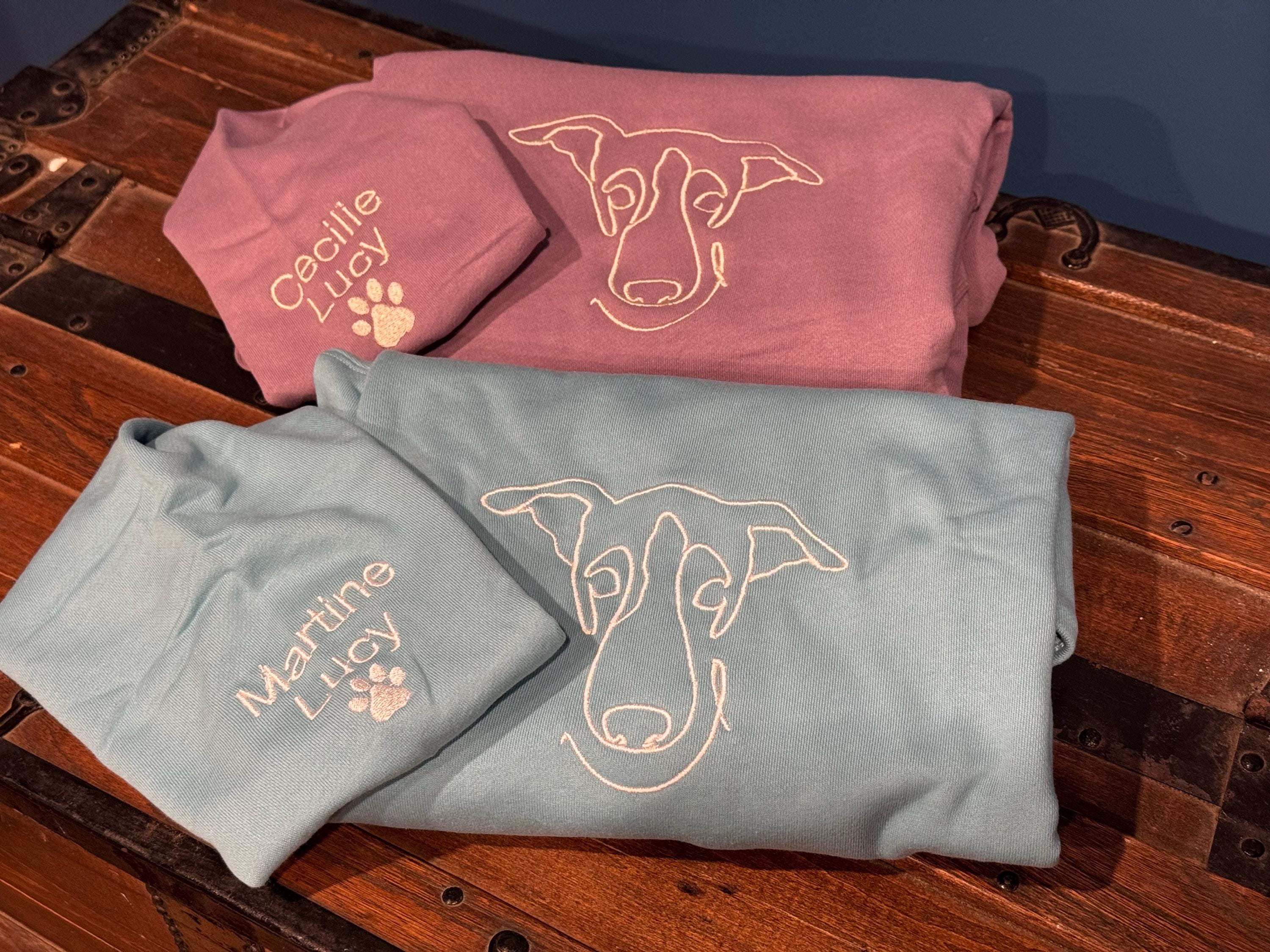 Custom Embroidered Dog Hoodie,Personalised one-line Pet Sweatshirt,Dog Mom Sweater,Cat Sweater,Custom Gifts For Dog Owners,Father's Day Gift