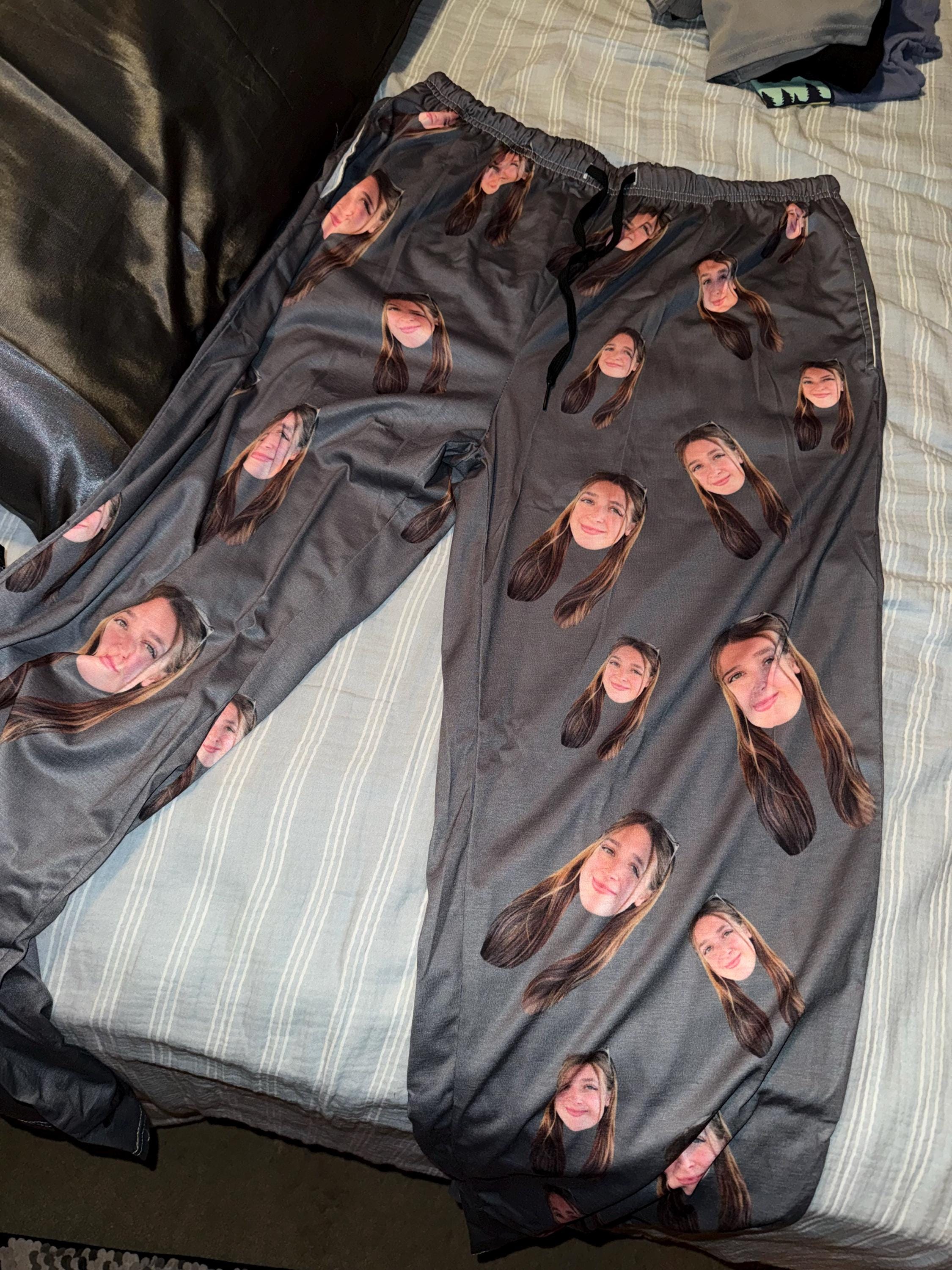 Custom Photo Pajamas, Personalized Face Unisex Pajamas, Custom Photo Pajama Pants for Women Men, Home Wear Set, Gifts for Wife Husband