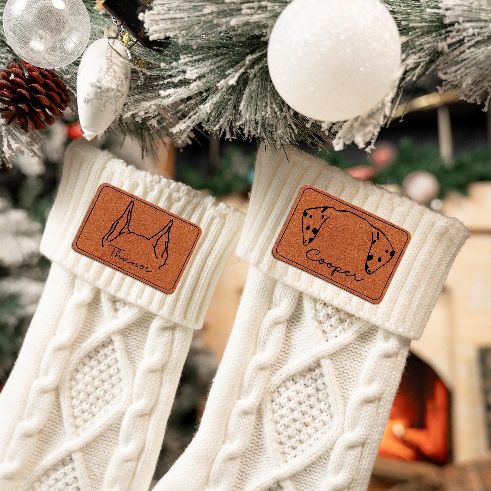 Custom Christmas Stocking for Pet Lovers, Personalized Dog Ears Cat Ears Stockings, Holiday Decorations for Pet Lovers
