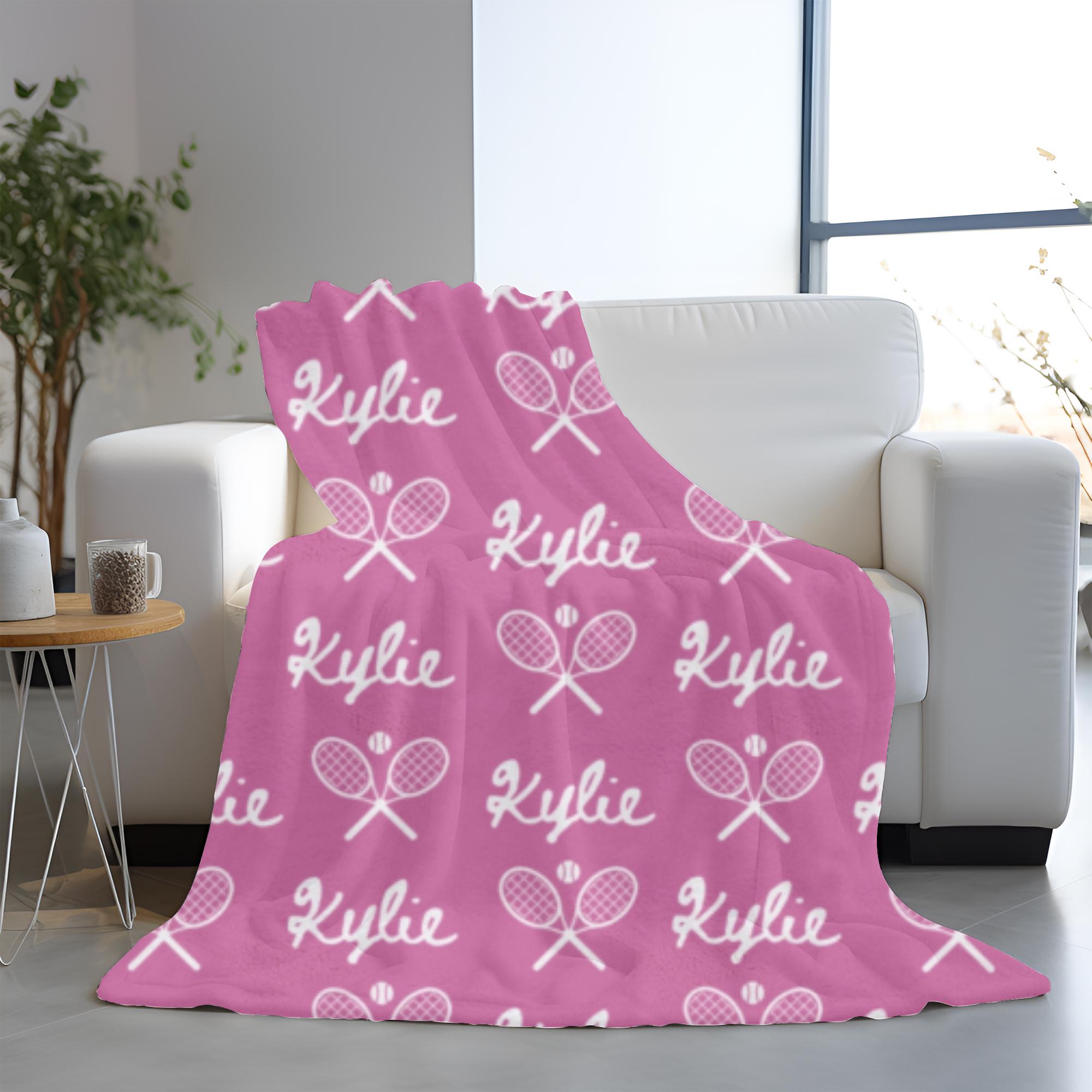 Personalized Tennis Blanket: Velveteen Plush Throw, Sports Lover Gift