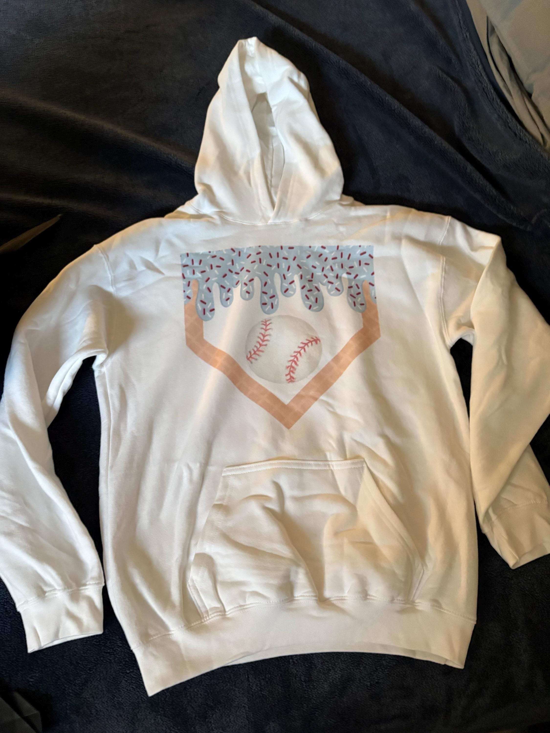 Personalized Baseball Drip Hoodie for Boys, Kid's Birthday Baseball Sweatshirt, Ice Cream Drip Shirt, Custom Team Gift, Youth Sports Outfit