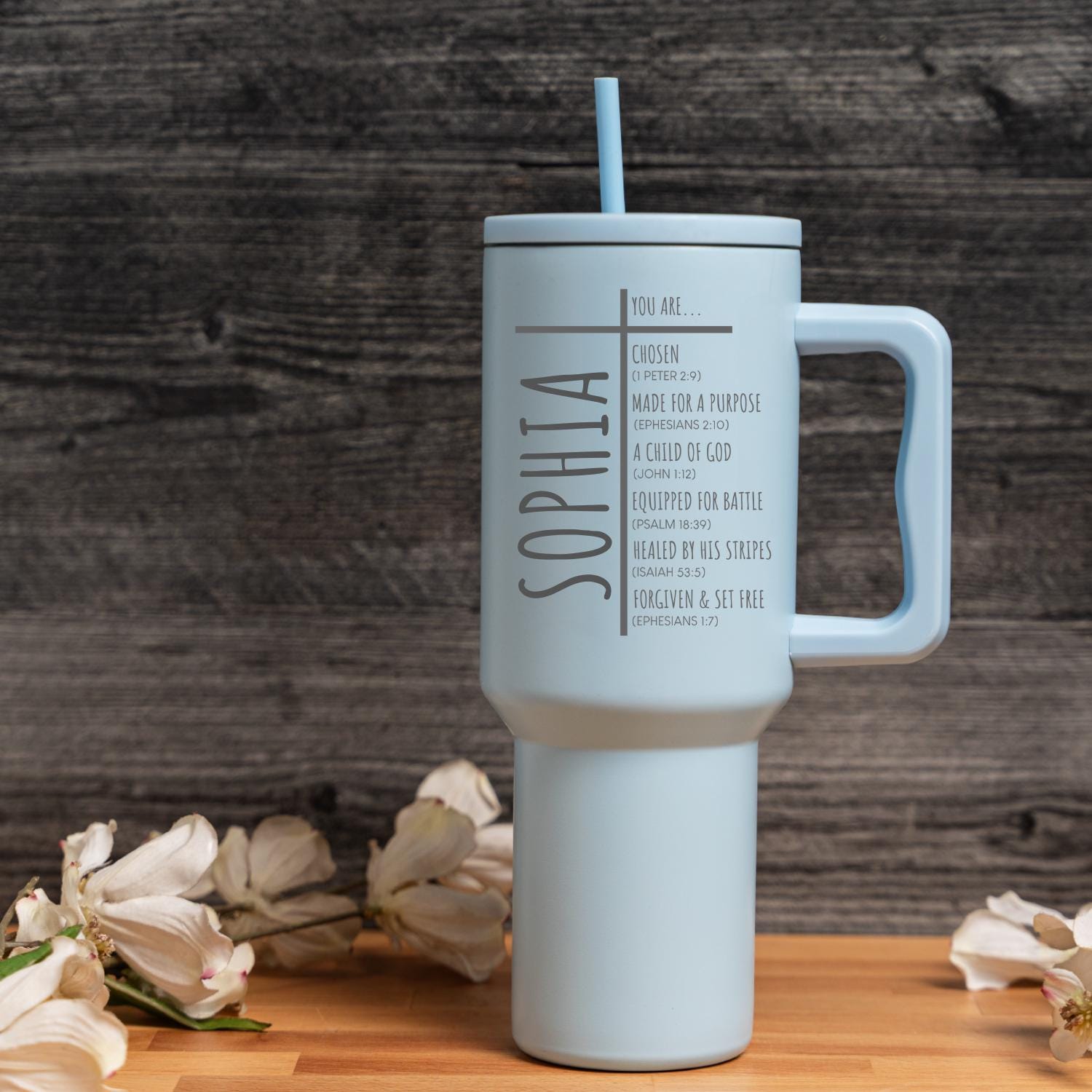 Personalized Christian Tumbler, Personalized Tumbler, Gift for Christian Women, Bible Verses, Scripture, Women Christian Gifts, Gift for Her