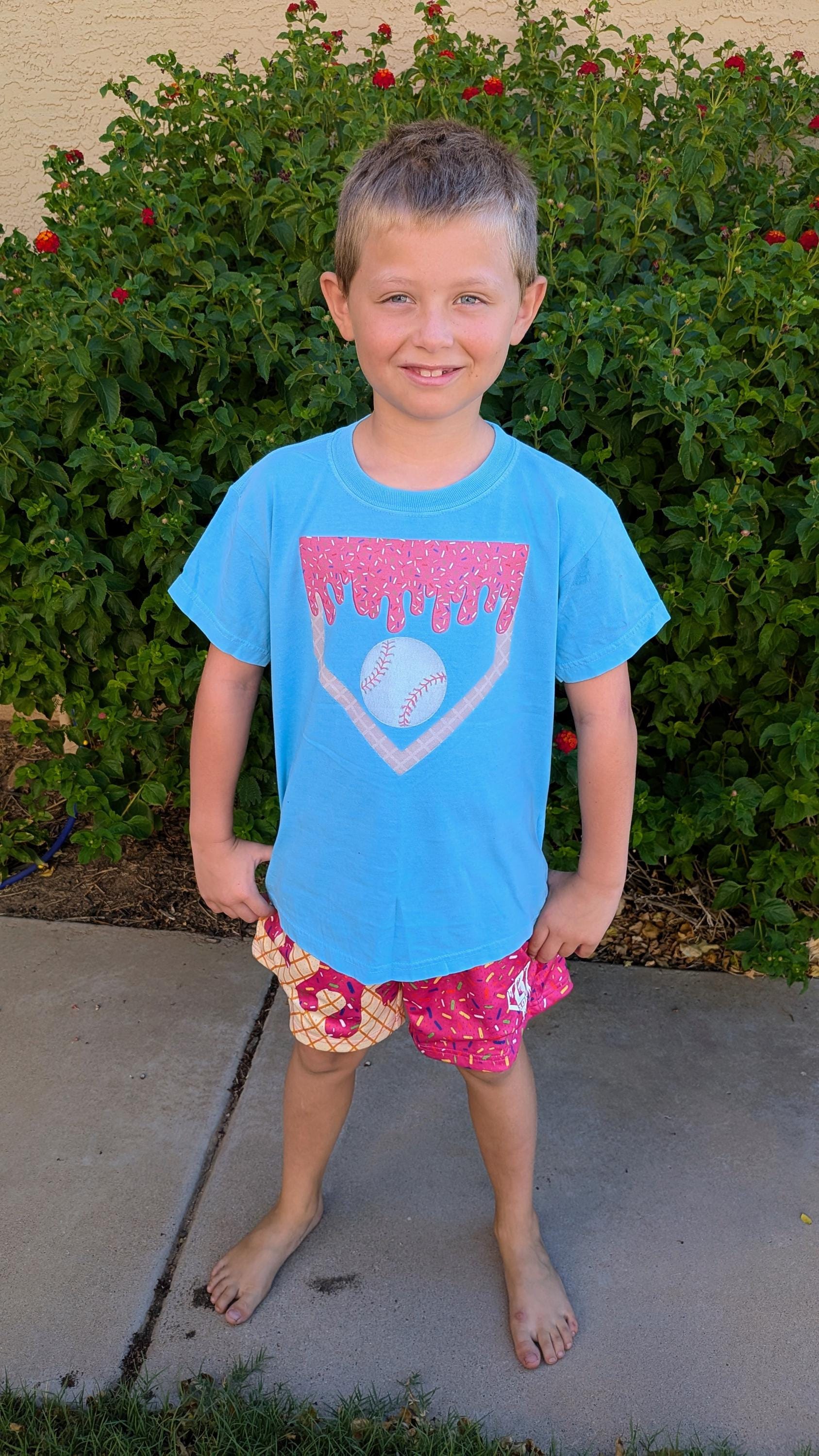 Personalized Boy Baseball Drip Shirt, Custom Baseball Shirt for Kid, Bulk Team Gift, Ice Cream Drip Tee, Easter Basket Gift, Baseball TShirt
