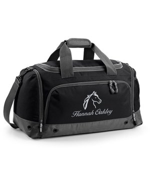 1 Personalised Horse Riding Holdall Bag with Embroidered Horse Logo, Stable, Ranch Bag