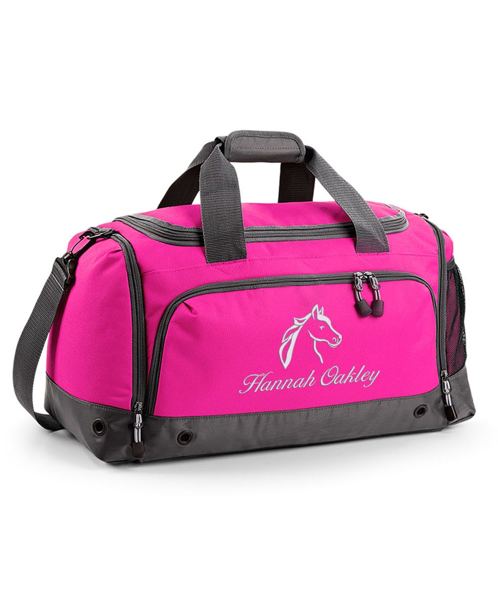 1 Personalised Horse Riding Holdall Bag with Embroidered Horse Logo, Stable, Ranch Bag