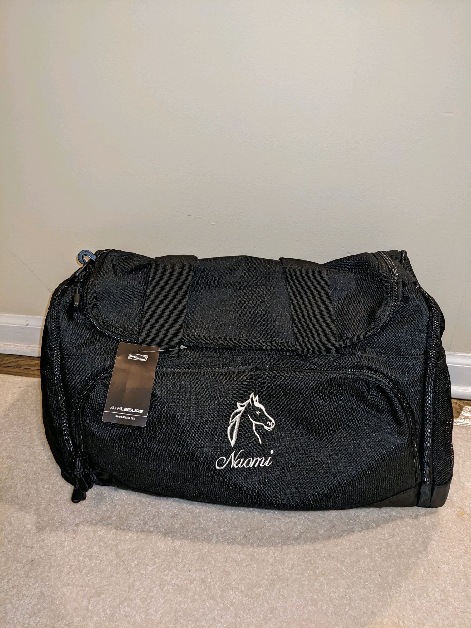 1 Personalised Horse Riding Holdall Bag with Embroidered Horse Logo, Stable, Ranch Bag