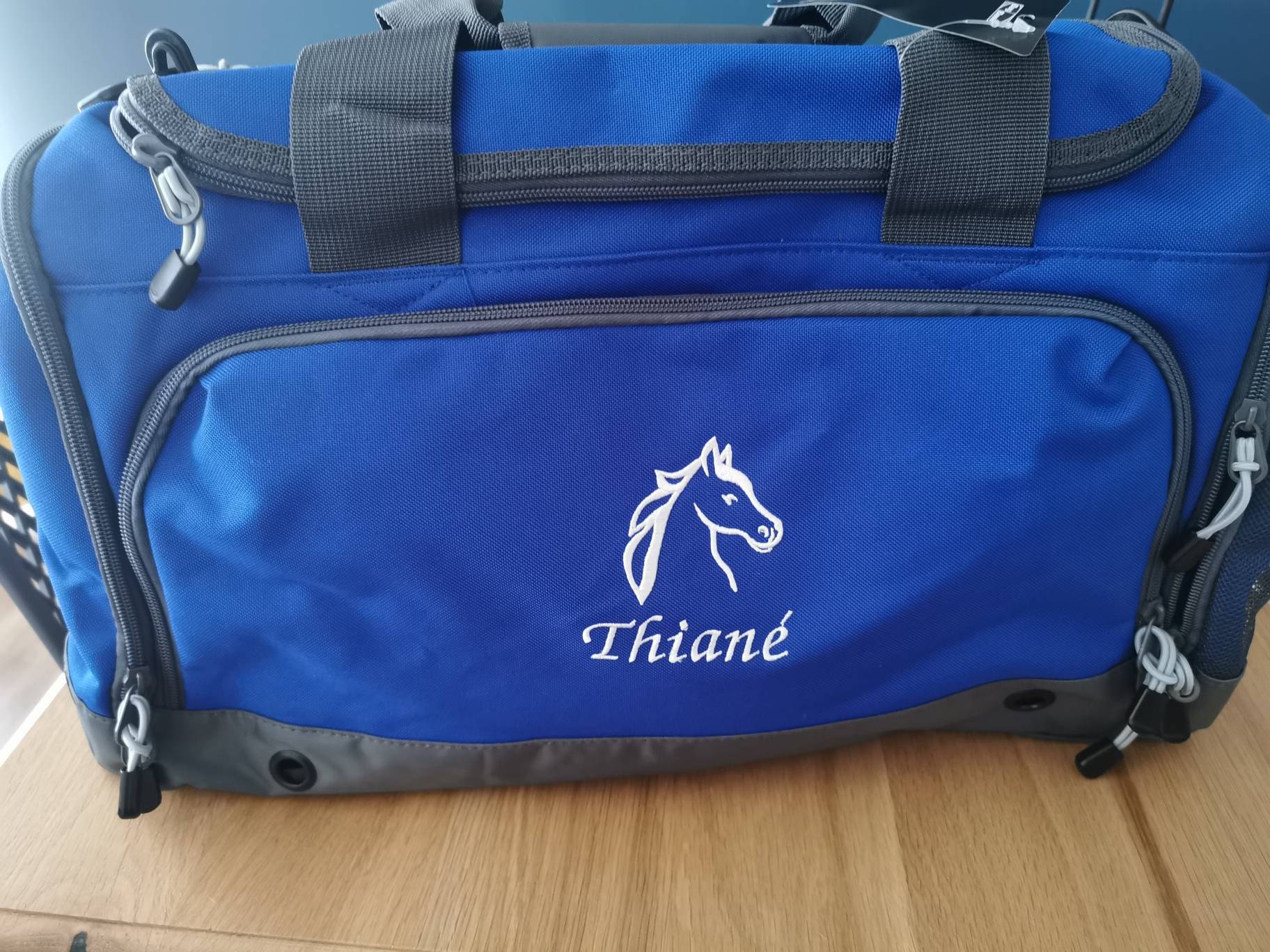 1 Personalised Horse Riding Holdall Bag with Embroidered Horse Logo, Stable, Ranch Bag