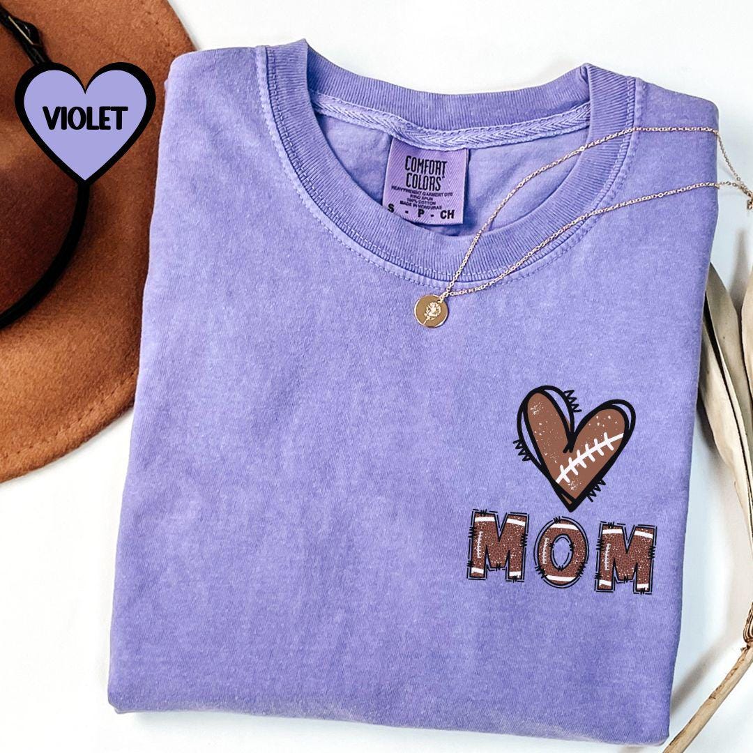 Football mom shirt comfort colors, Flag Football Season mama custom gift, Football kids name & jersey number, sport tee, Mothers day gift