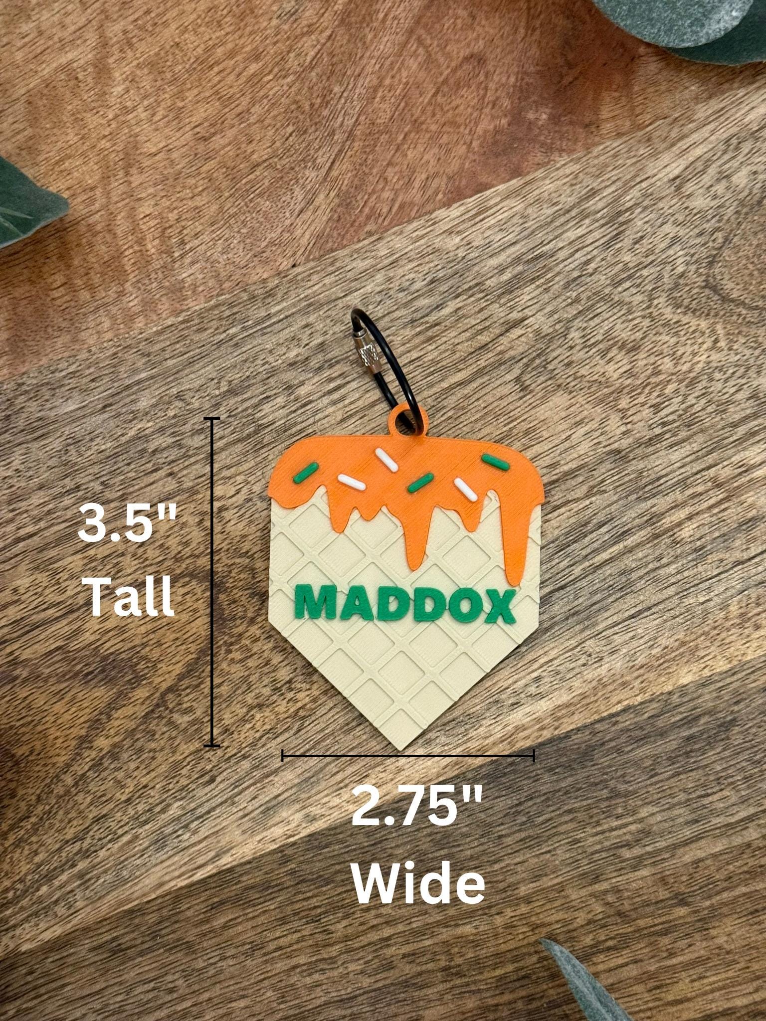 Baseball Bag Tag – Softball Bag Tag – Ice Cream Drip Home Plate – Personalized Bat or Backpack Tag – Custom Team Colors