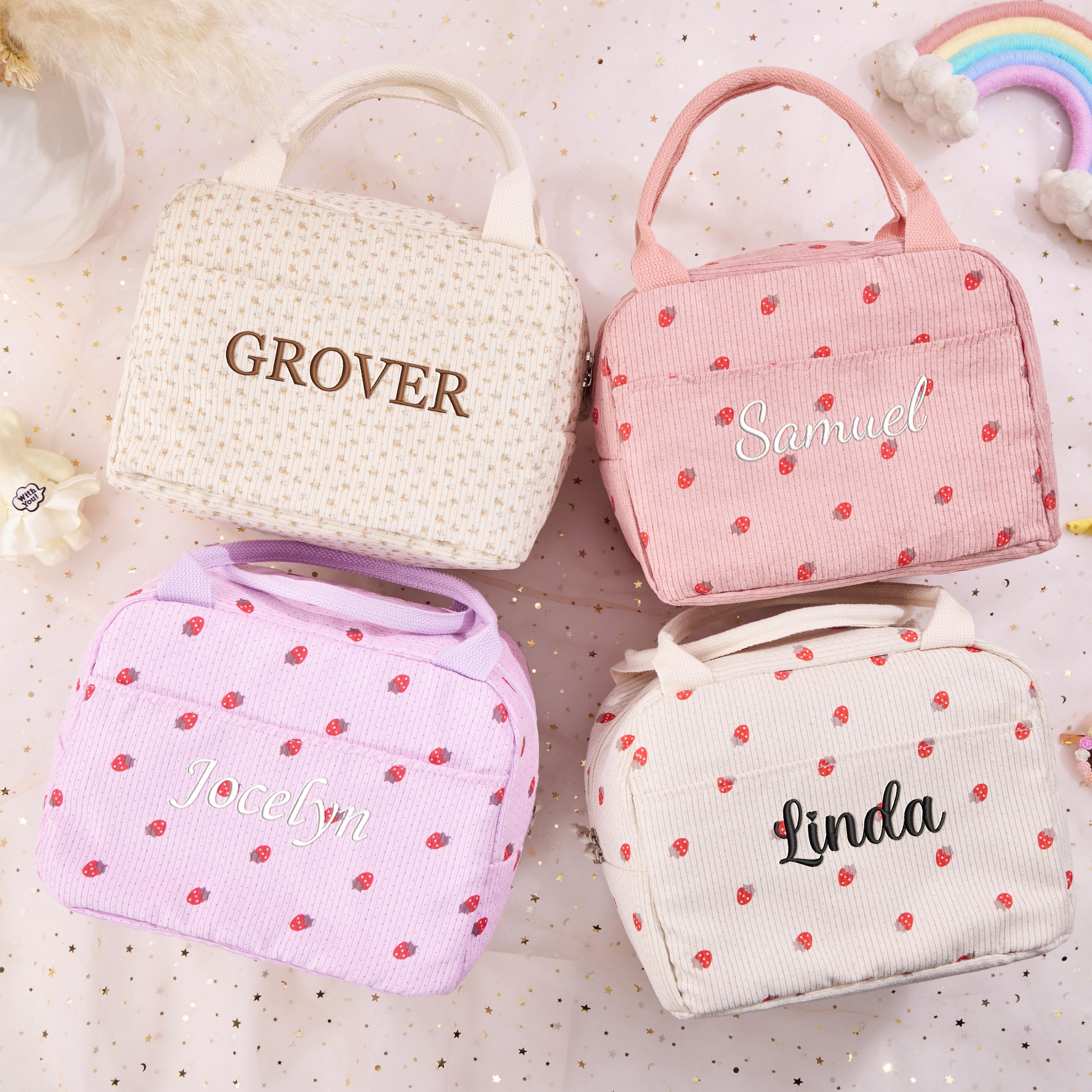 Personalized Lunch Box Bag Custom Lunch Box with Name Insulated cooler Back to School Gift Corduroy Backpack And Lunch Box Bag Birthday gift