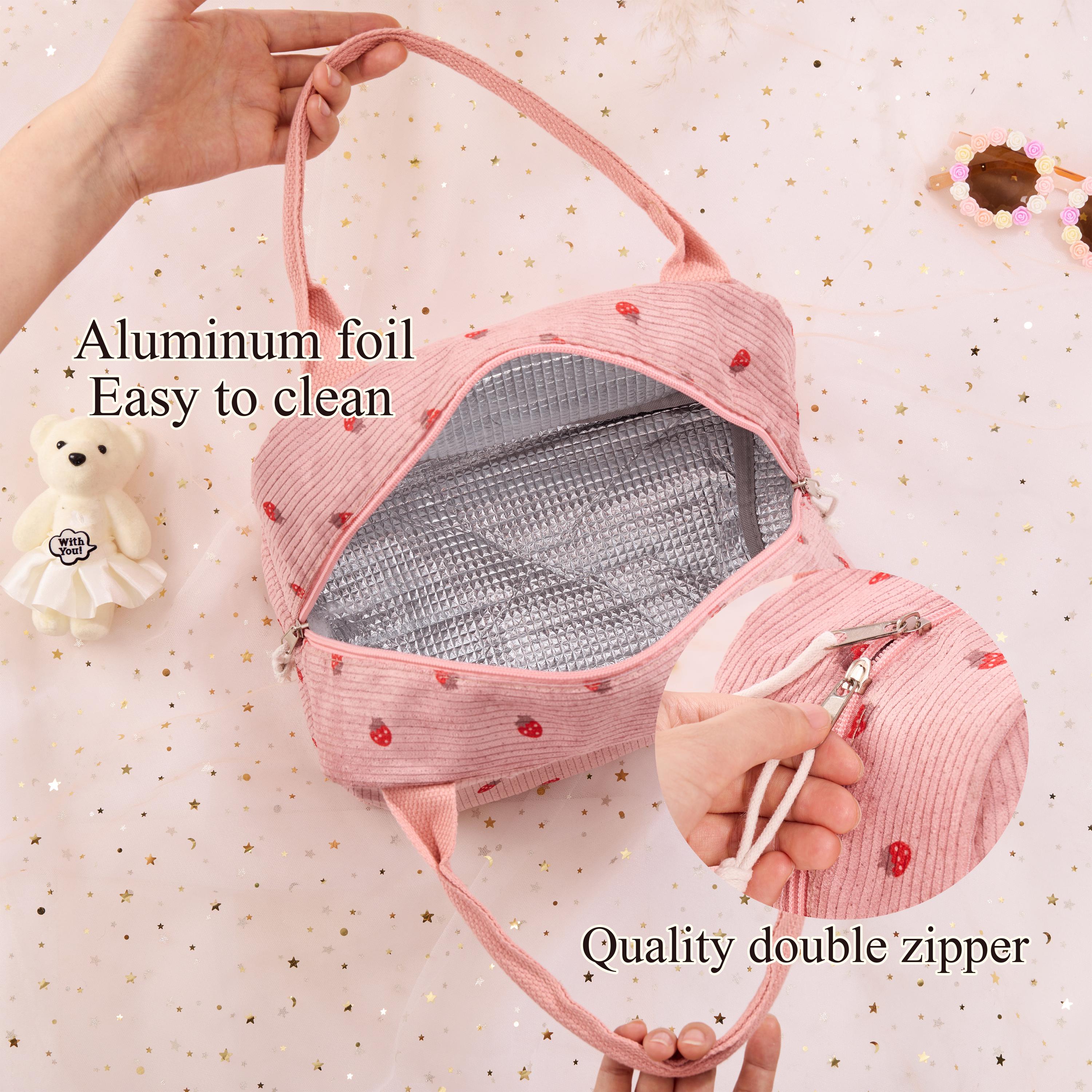 Personalized Lunch Box Bag Custom Lunch Box with Name Insulated cooler Back to School Gift Corduroy Backpack And Lunch Box Bag Birthday gift