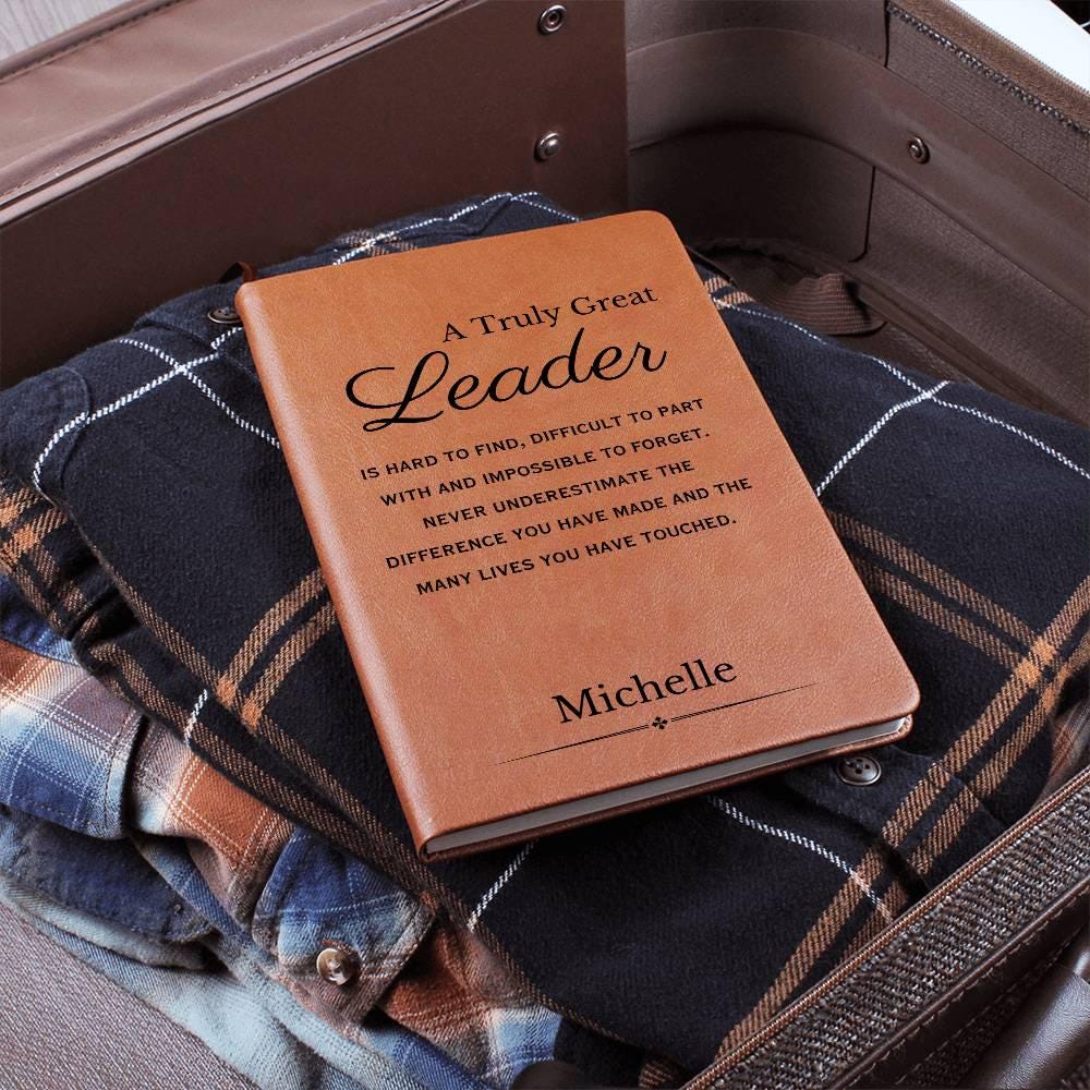 Personalized Leader Gift, Custom Leather Journal, Gift for a Team Leader, Coach, Employee Appreciation, Coworker Mentor, Boss, Teacher gifts