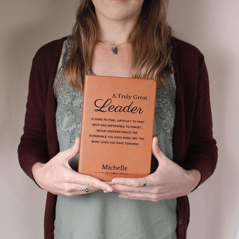 Personalized Leader Gift, Custom Leather Journal, Gift for a Team Leader, Coach, Employee Appreciation, Coworker Mentor, Boss, Teacher gifts