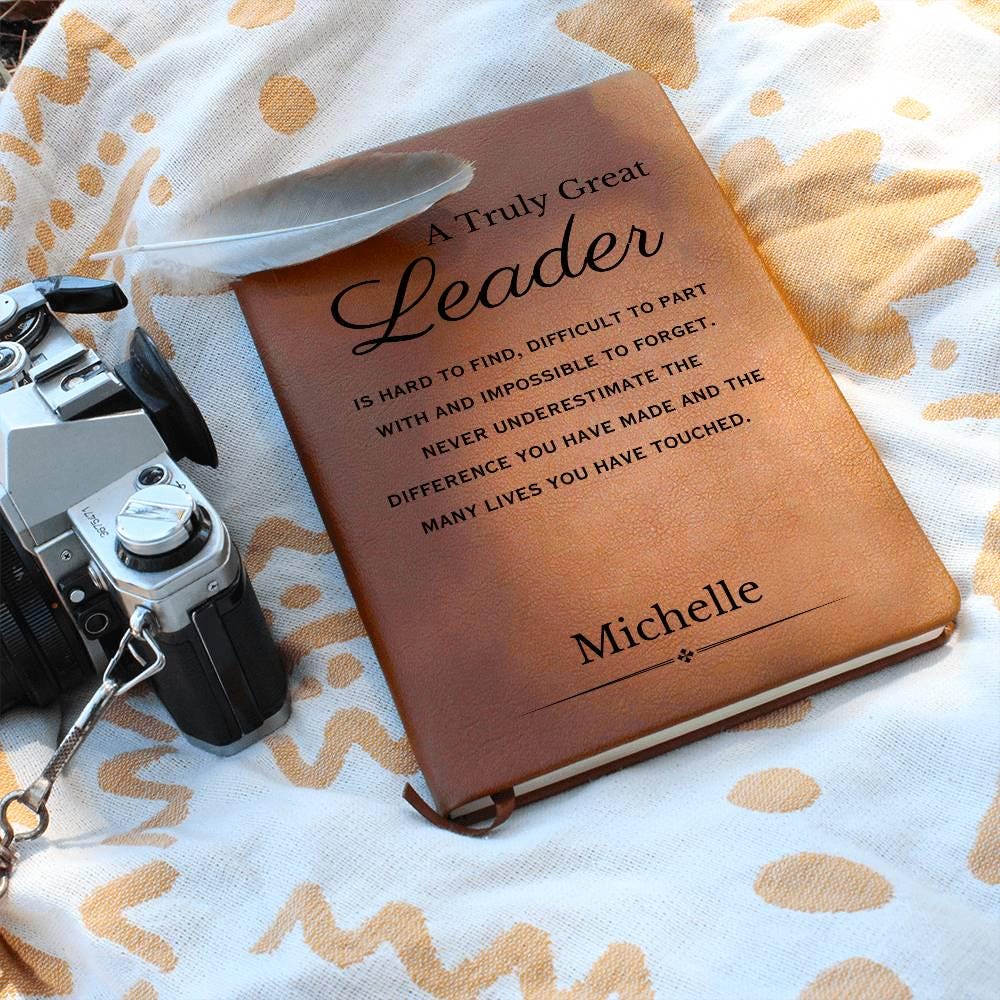 Personalized Leader Gift, Custom Leather Journal, Gift for a Team Leader, Coach, Employee Appreciation, Coworker Mentor, Boss, Teacher gifts