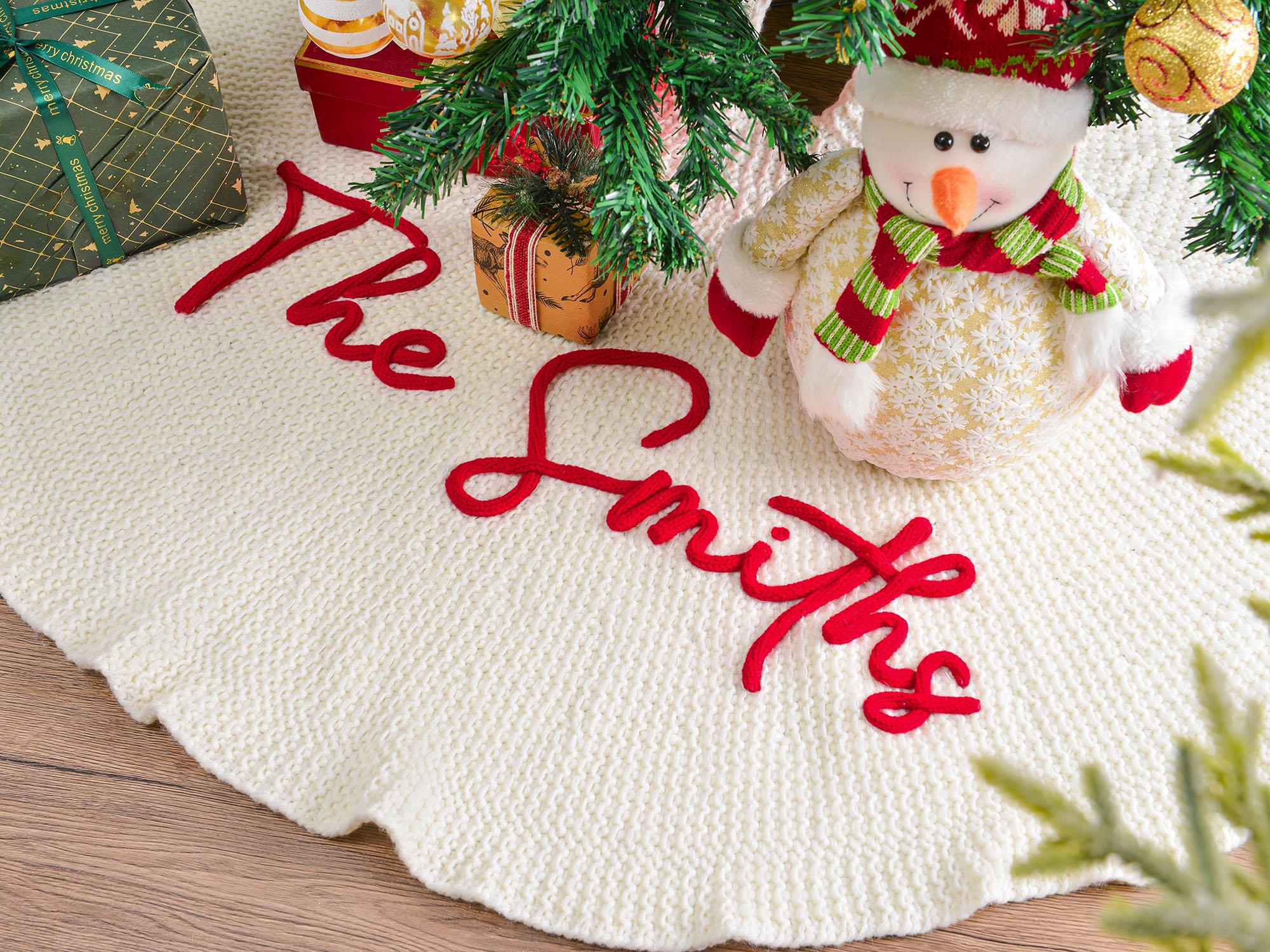 Personalized Christmas Tree Skirt, Family Christmas Tree Skirts, Custom House Warming Gift, Christmas Home Decor, Christmas Decorations