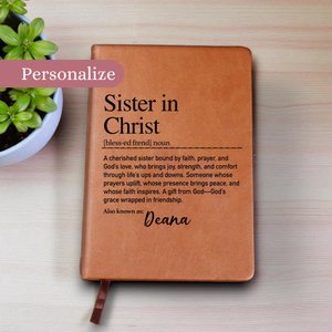Personalized Vegan Leather Journal: Sister In Christ Journal