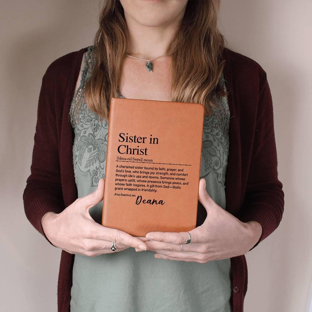 Personalized Vegan Leather Journal: Sister In Christ Journal