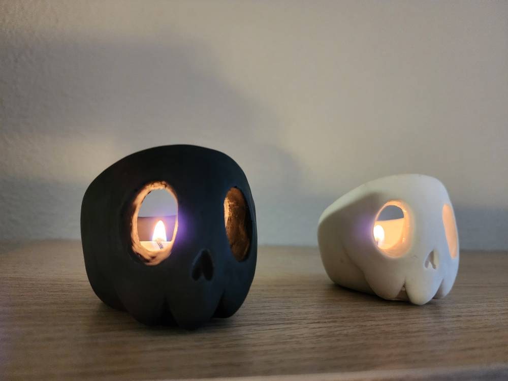 Skull Candle Holder Set | Tealight | Gift | Halloween Decoration
