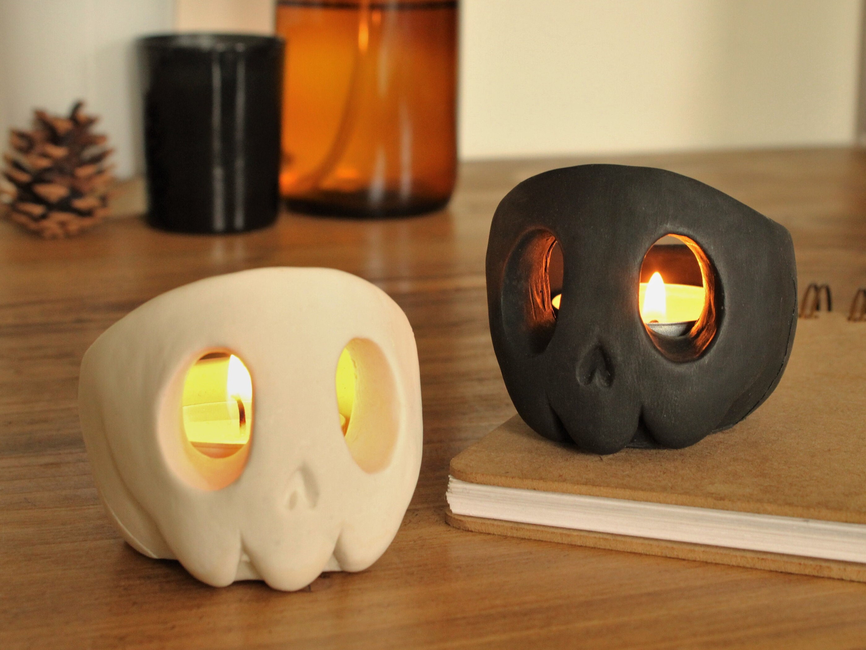 Skull Candle Holder Set | Tealight | Gift | Halloween Decoration