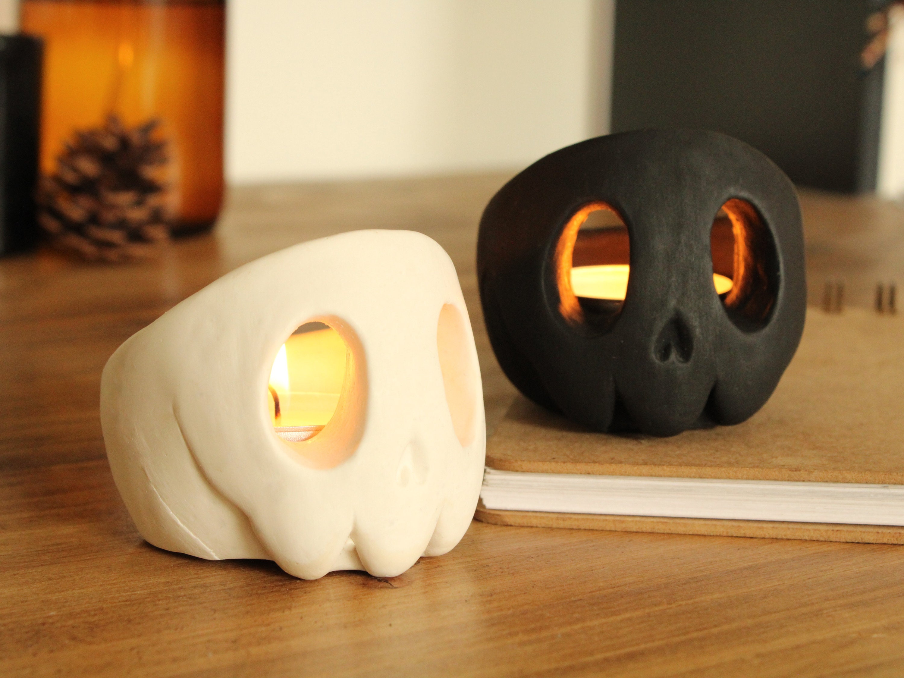 Skull Candle Holder Set | Tealight | Gift | Halloween Decoration