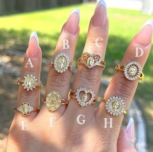 Our Lady of Guadalupe Gold Rings- Gold Plated Jewerly- Anillos De la Virgen De guadalupe - Gold dipped 14K Rings. Gold Filled layer Rings
