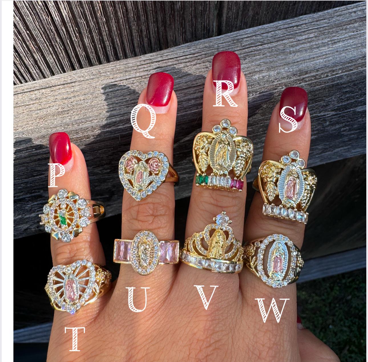 Our Lady of Guadalupe Gold Rings- Gold Plated Jewerly- Anillos De la Virgen De guadalupe - Gold dipped 14K Rings. Gold Filled layer Rings