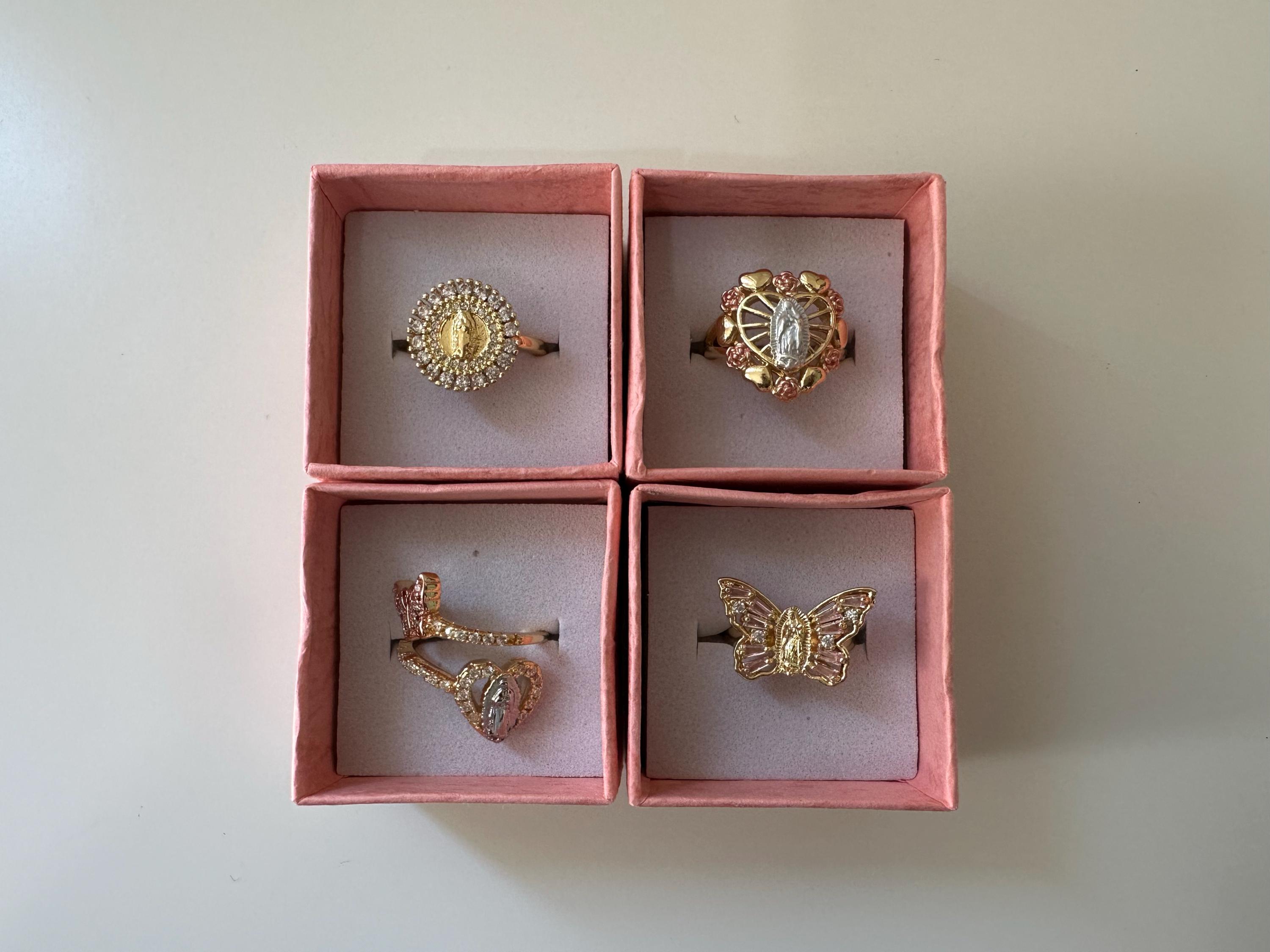 Our Lady of Guadalupe Gold Rings- Gold Plated Jewerly- Anillos De la Virgen De guadalupe - Gold dipped 14K Rings. Gold Filled layer Rings