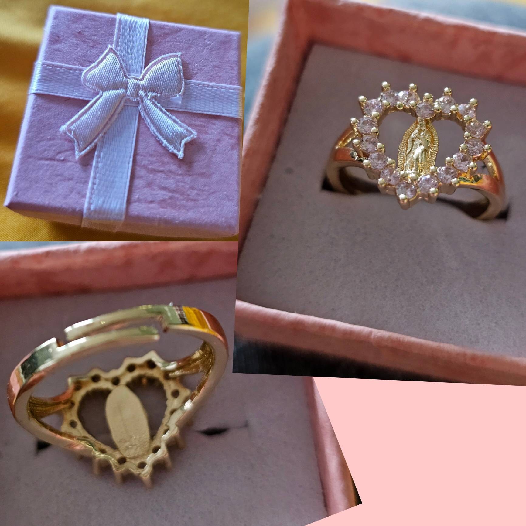 Our Lady of Guadalupe Gold Rings- Gold Plated Jewerly- Anillos De la Virgen De guadalupe - Gold dipped 14K Rings. Gold Filled layer Rings