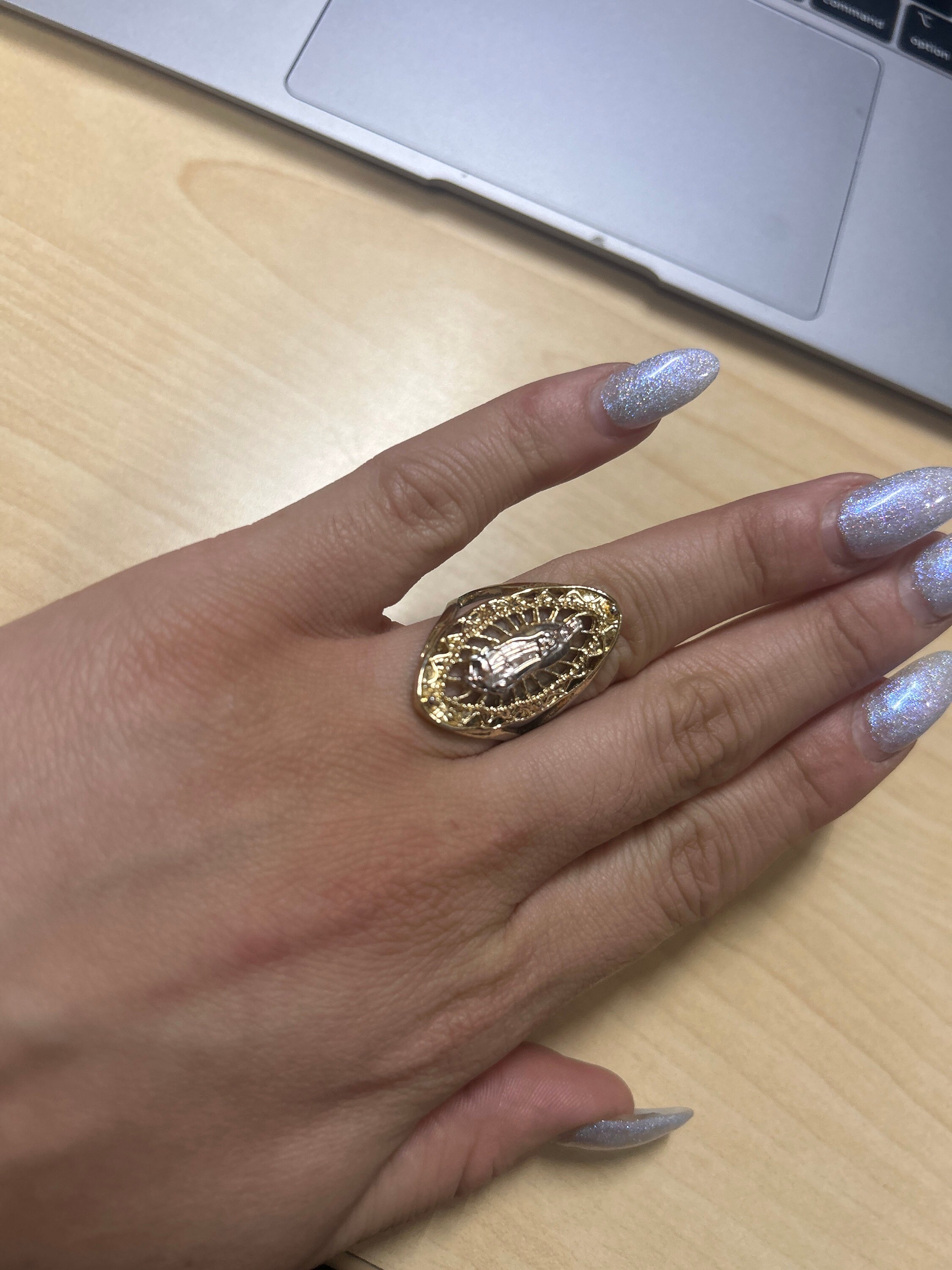 Our Lady of Guadalupe Gold Rings- Gold Plated Jewerly- Anillos De la Virgen De guadalupe - Gold dipped 14K Rings. Gold Filled layer Rings