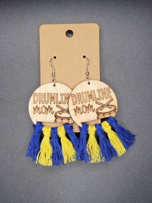 DRUMLINE EARRINGS + Band Mom + Percussion + Personalized gift + Drumline + Fringe + Game Day Outfit + Competition + Bass Snare Quint
