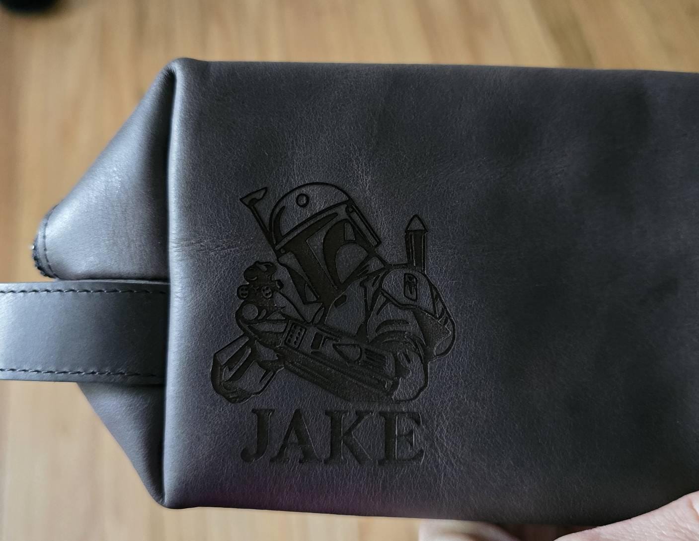 Personalized S Wars Inspired Leather DoppKit Bag, Engraved Mens Toiletry Bag, Star W Lover Wedding Gift, Fathers Day Gift for Husband Him